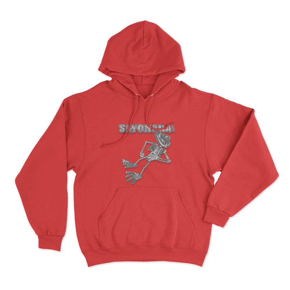 Sayonara Skeleton Unisex Hoodie Red Sayonara Skeleton Unisex Hoodie Red