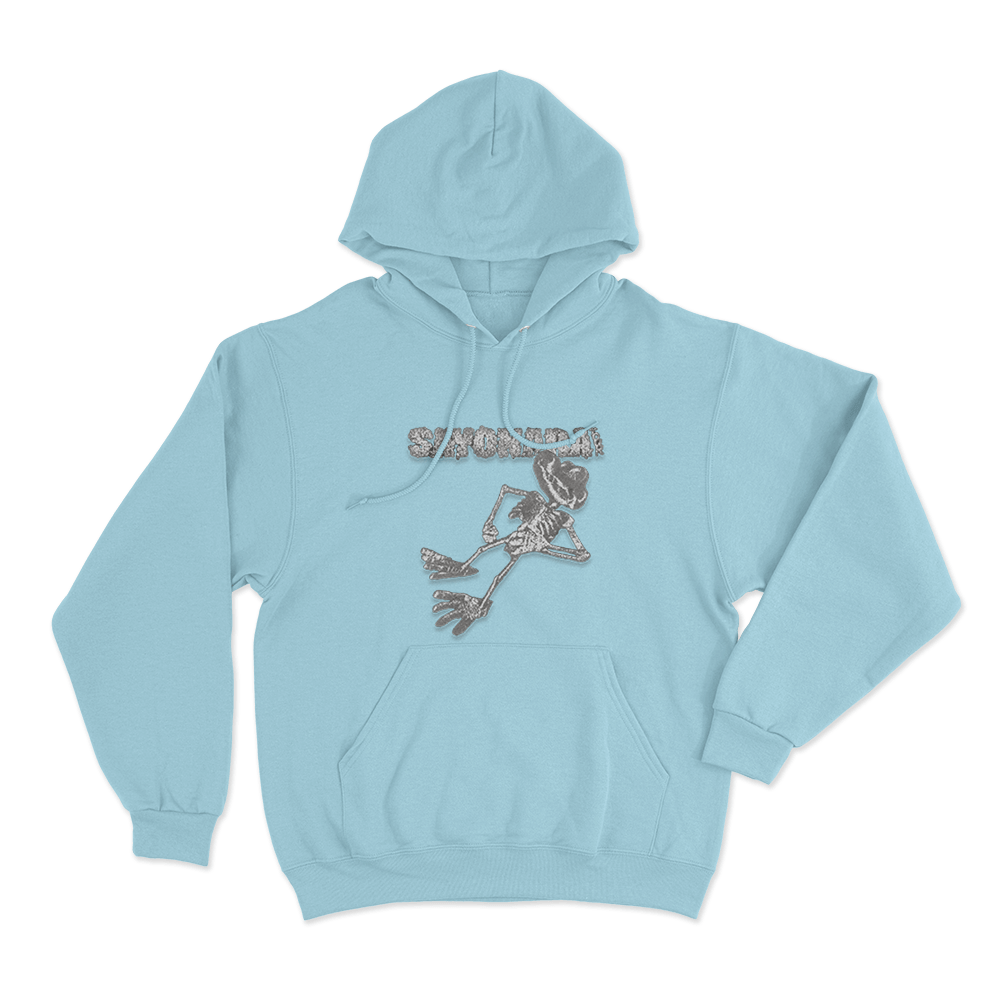 Sayonara Skeleton Unisex Hoodie Sky Blue Sayonara Skeleton Unisex Hoodie Sky Blue